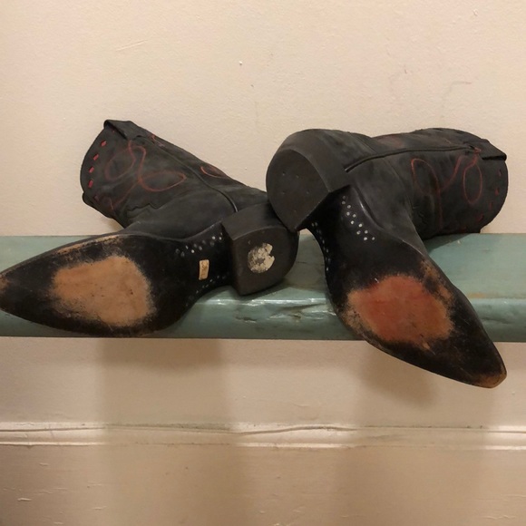 Larry Mahan Grey Suede Western Boots Women’s 6 - Picture 12 of 15